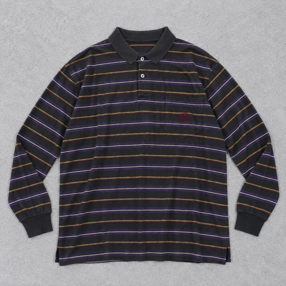 Vintage 90s Polo Ralph Lauren Striped Long Sleeve Polo Shirt XL